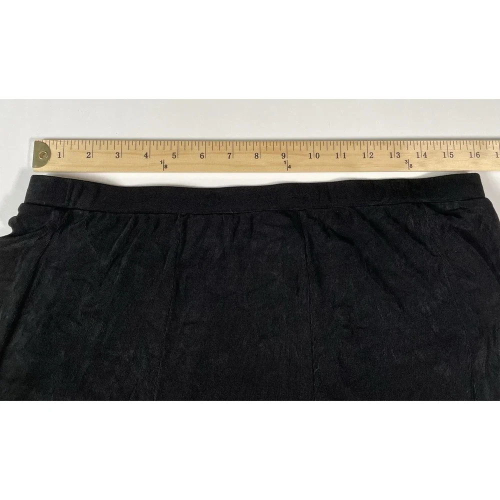 Vintage Chicos Travelers Black Maxi Fit Flare Skirt Sheer Elastic Waist SZ 3